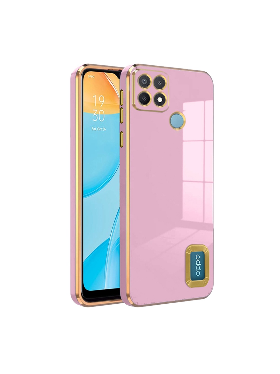 

Karwan Camera Protection Oppo A 15 Back Case, Pink