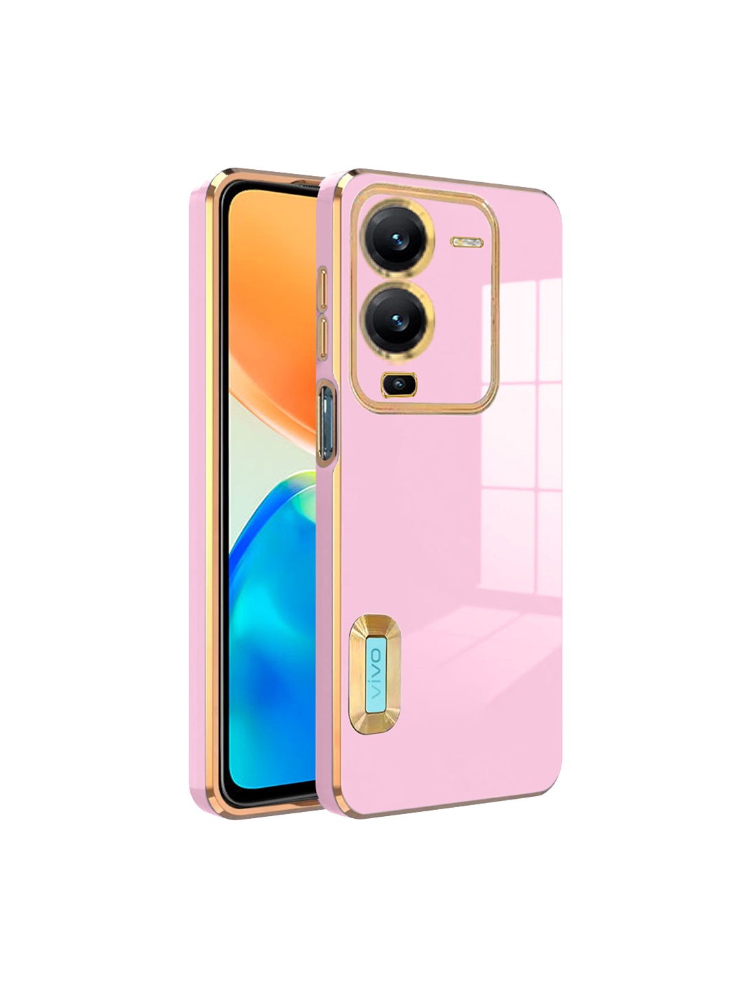 

Karwan Camera Protection Vivo V25 Pro Phone Back Case, Pink