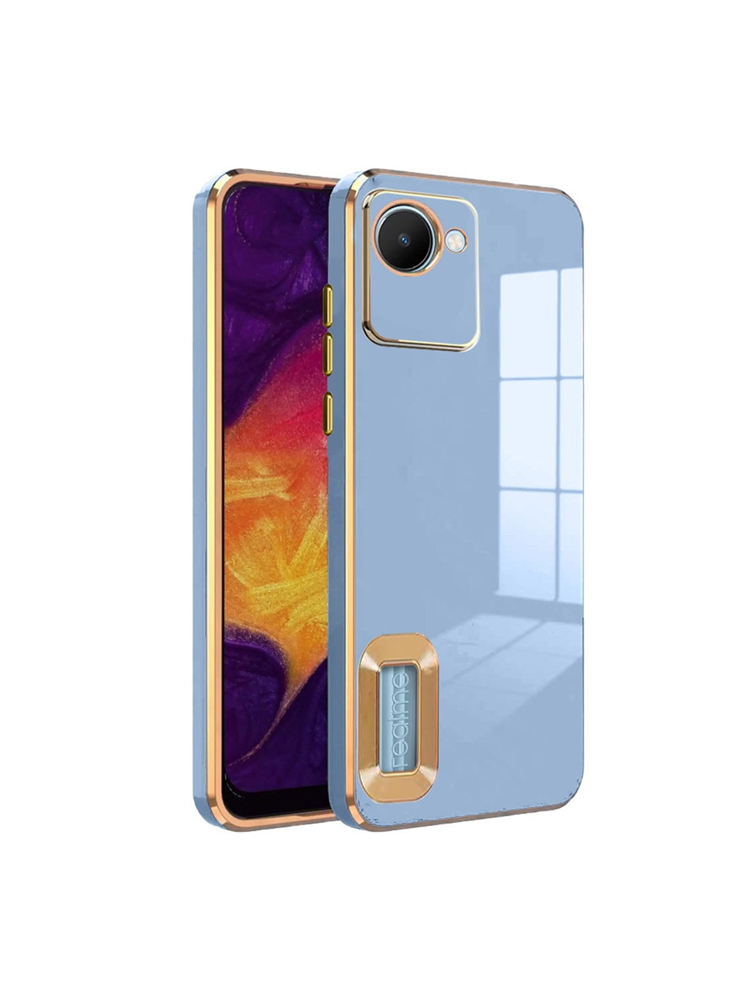 

Karwan Camera Protection Realme C30 Silicone Phone Back Case, Blue
