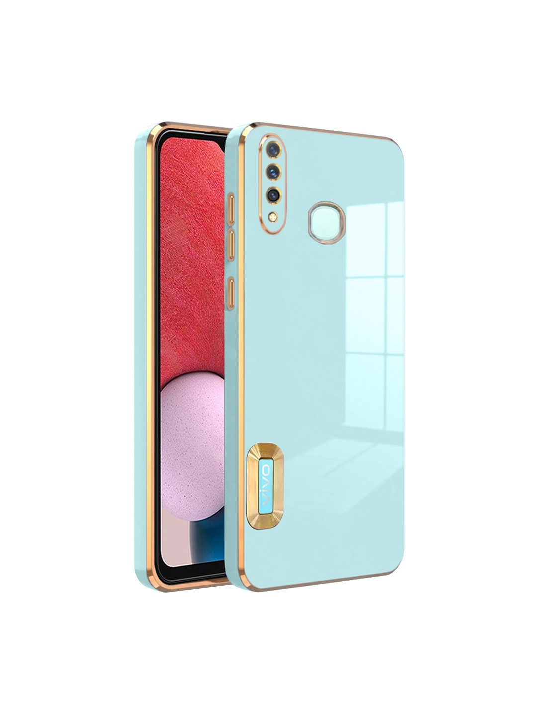 

Karwan Camera Protection Vivo Y19 Silicone Phone Back Case, Sea green