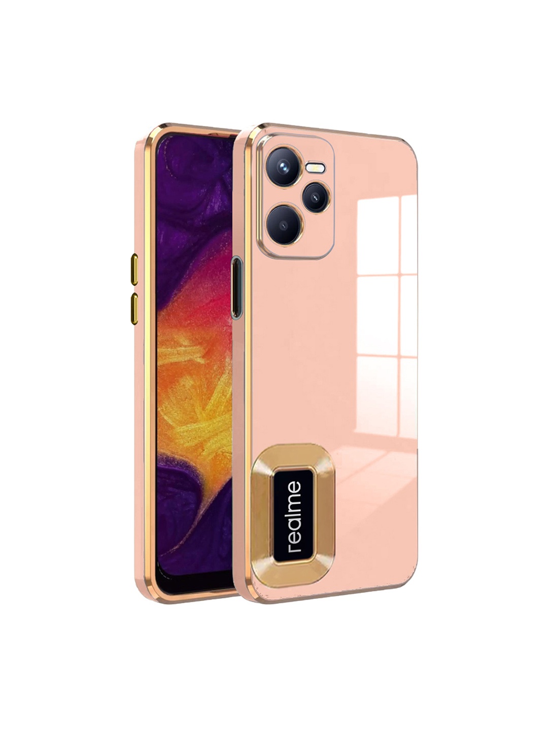 

Karwan Camera Protection Realme C35 Back Case, Pink