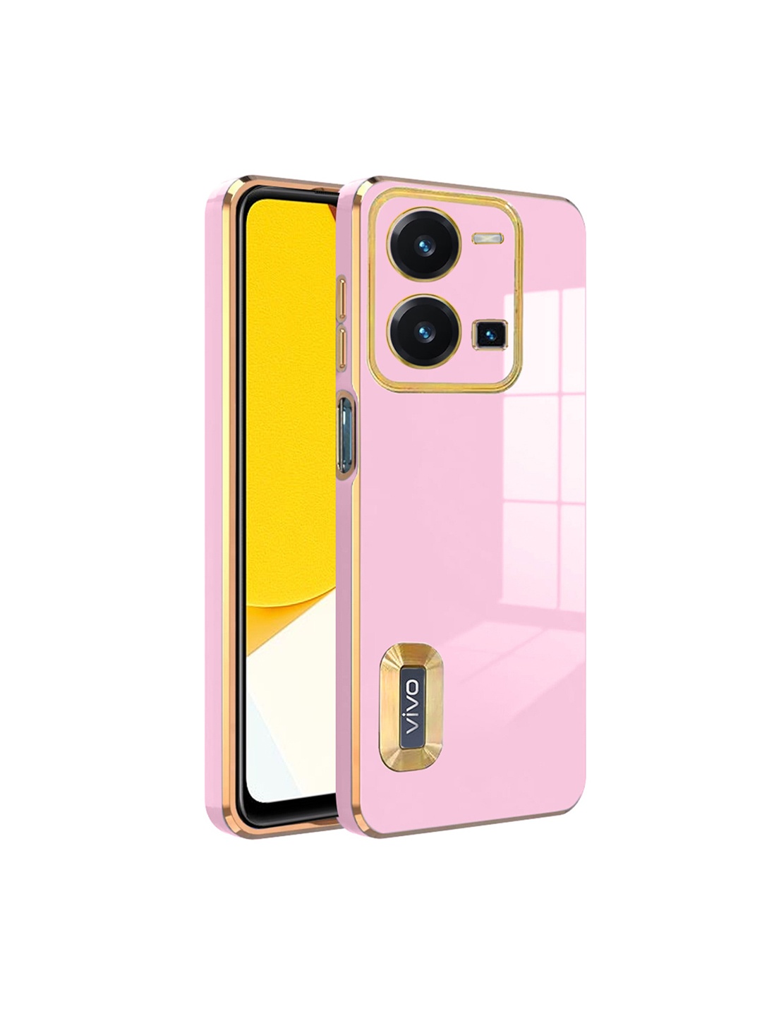 

Karwan Camera Protection Vivo Y35 Silicone Phone Back Case, Pink