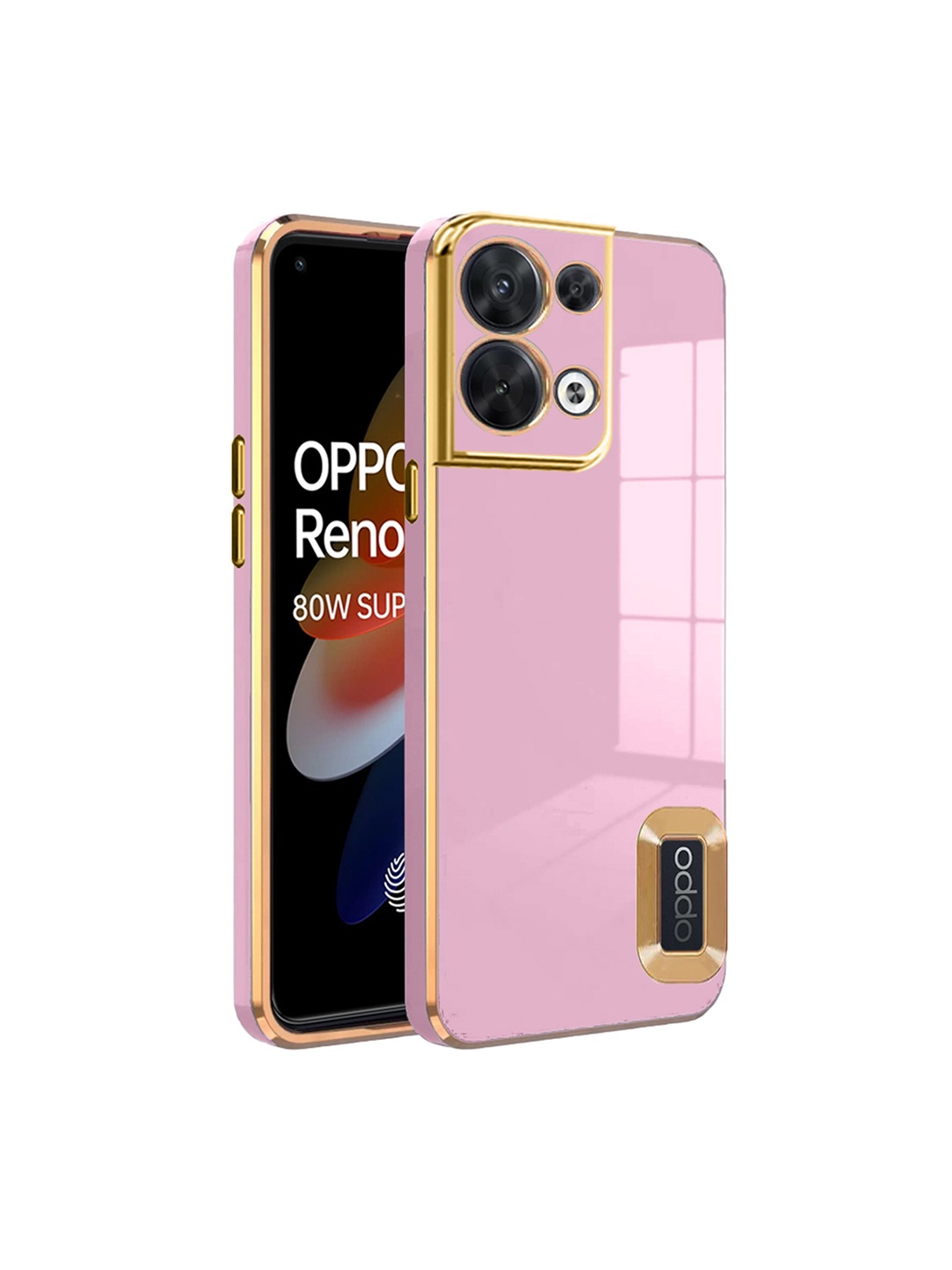 

Karwan Oppo Reno 8 Camera Protection Silicone Phone Back Case, Pink