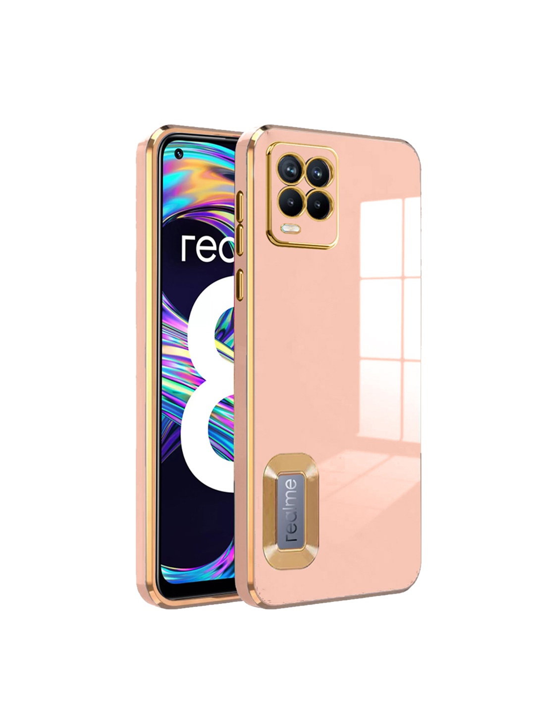 

Karwan Realme 8 Liquid Silicone Phone Back Case, Pink