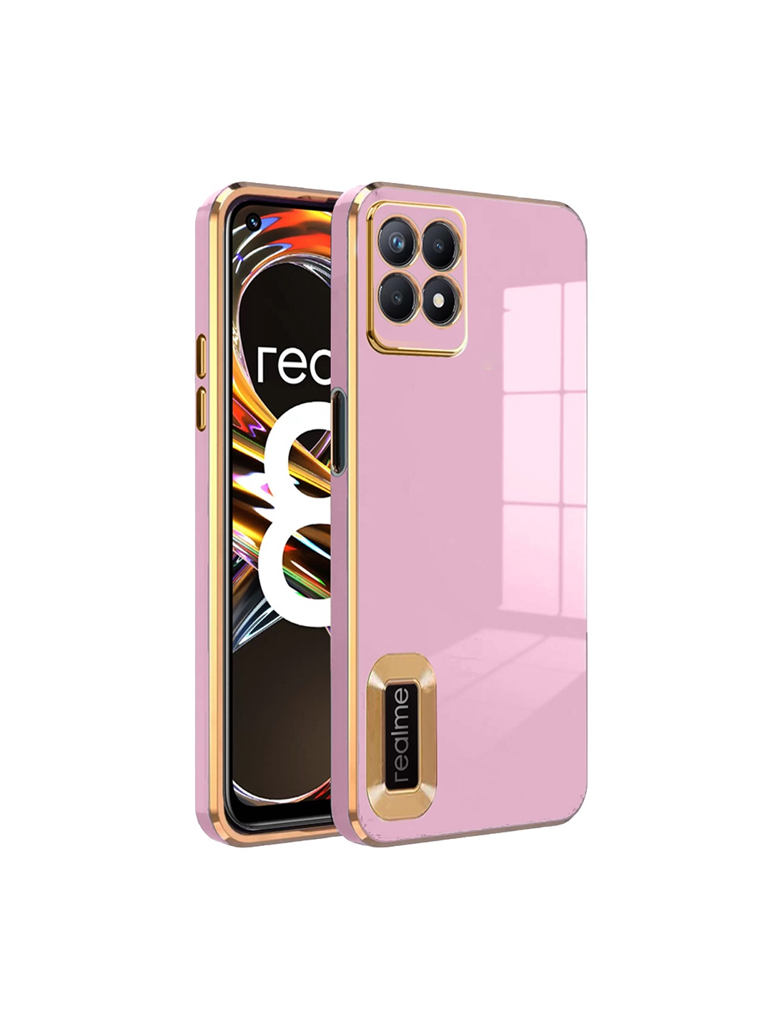 

Karwan Realme 8i Liquid Silicone Phone Back Case, Pink