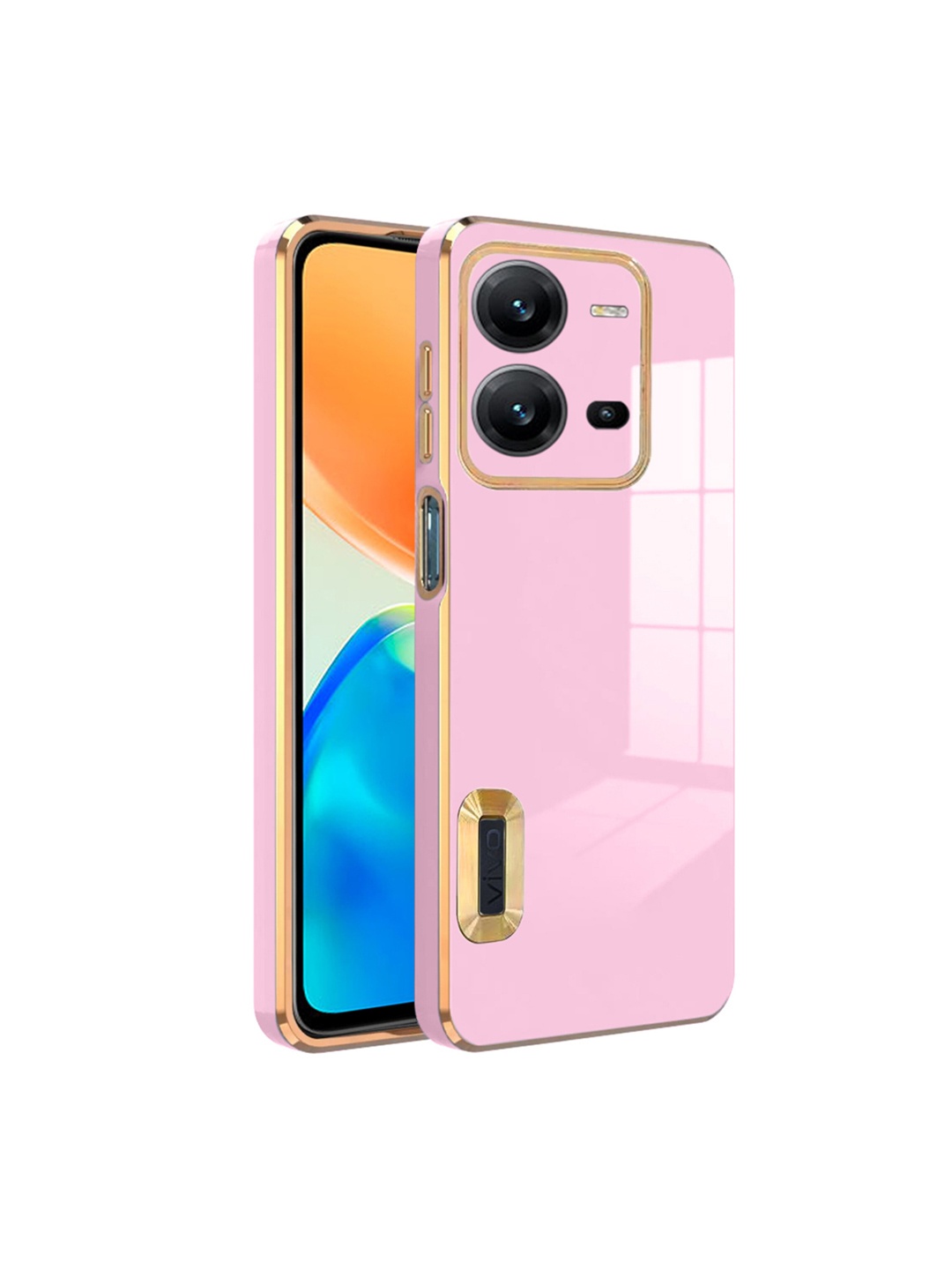 

Karwan Vivo V25 Liquid Silicone Phone Back Case, Pink