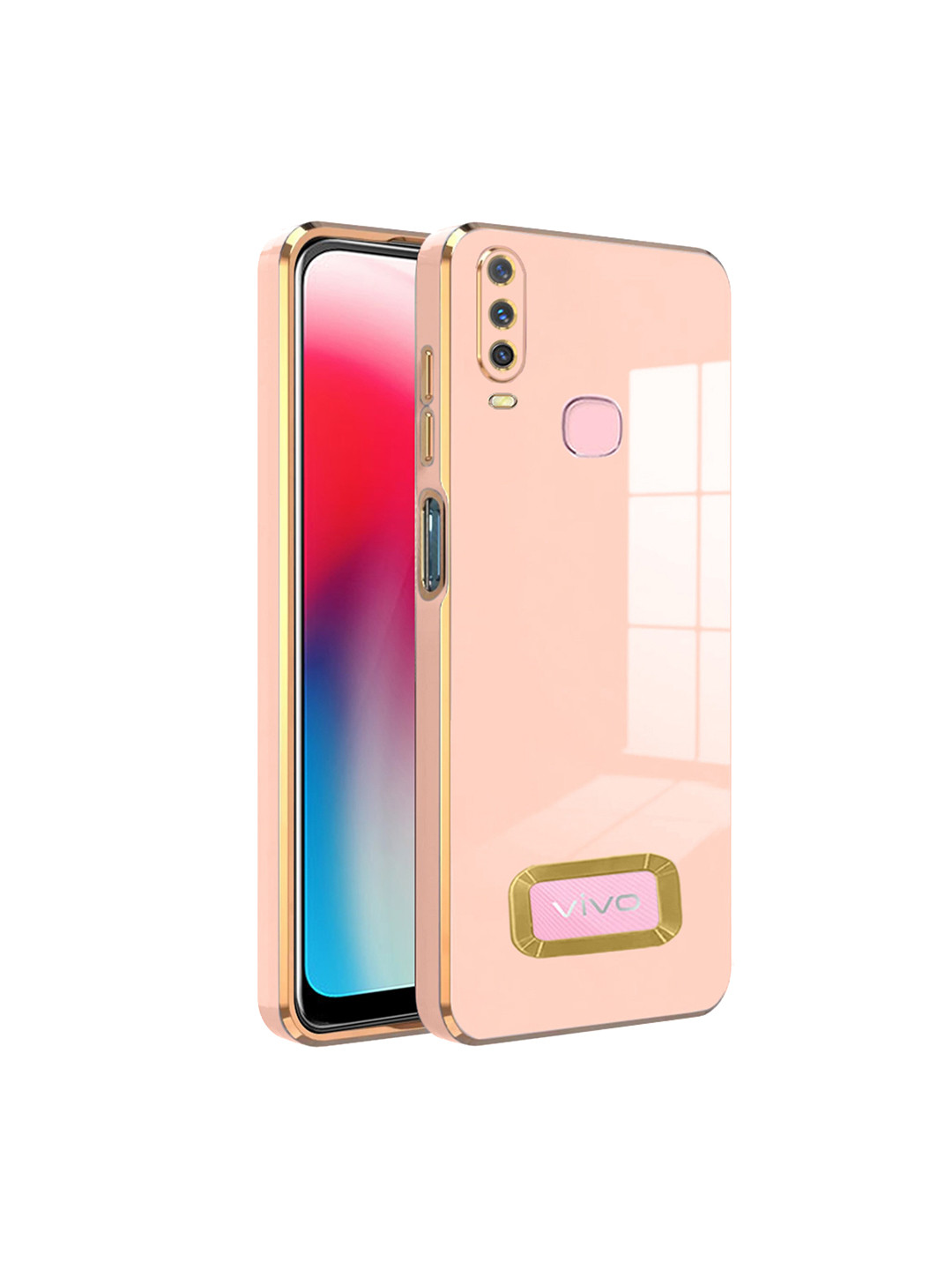 

Karwan Vivo Y17 Liquid Silicone Phone Back Case, Pink