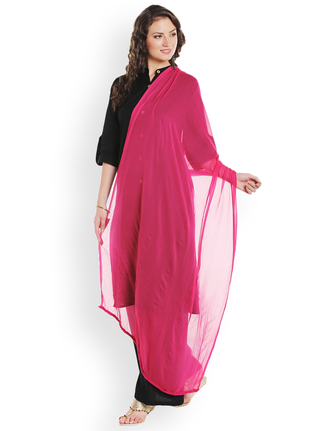 

Dupatta Bazaar Pink Chiffon Dupatta