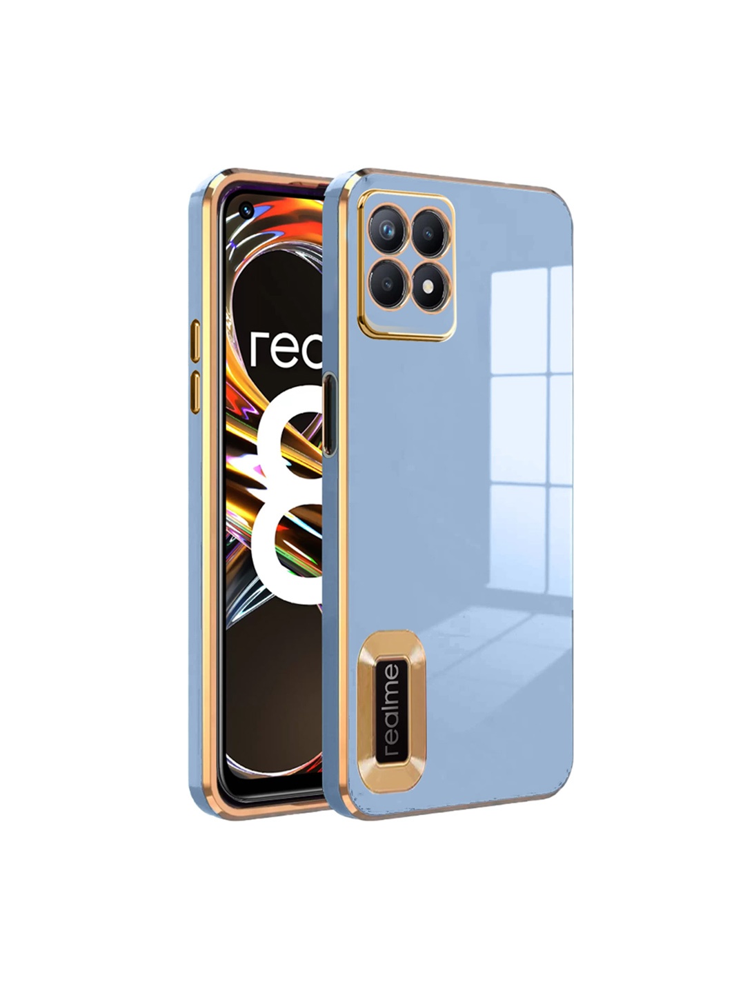 

Karwan Realme 8i Liquid Silicone Phone Back Case, Blue