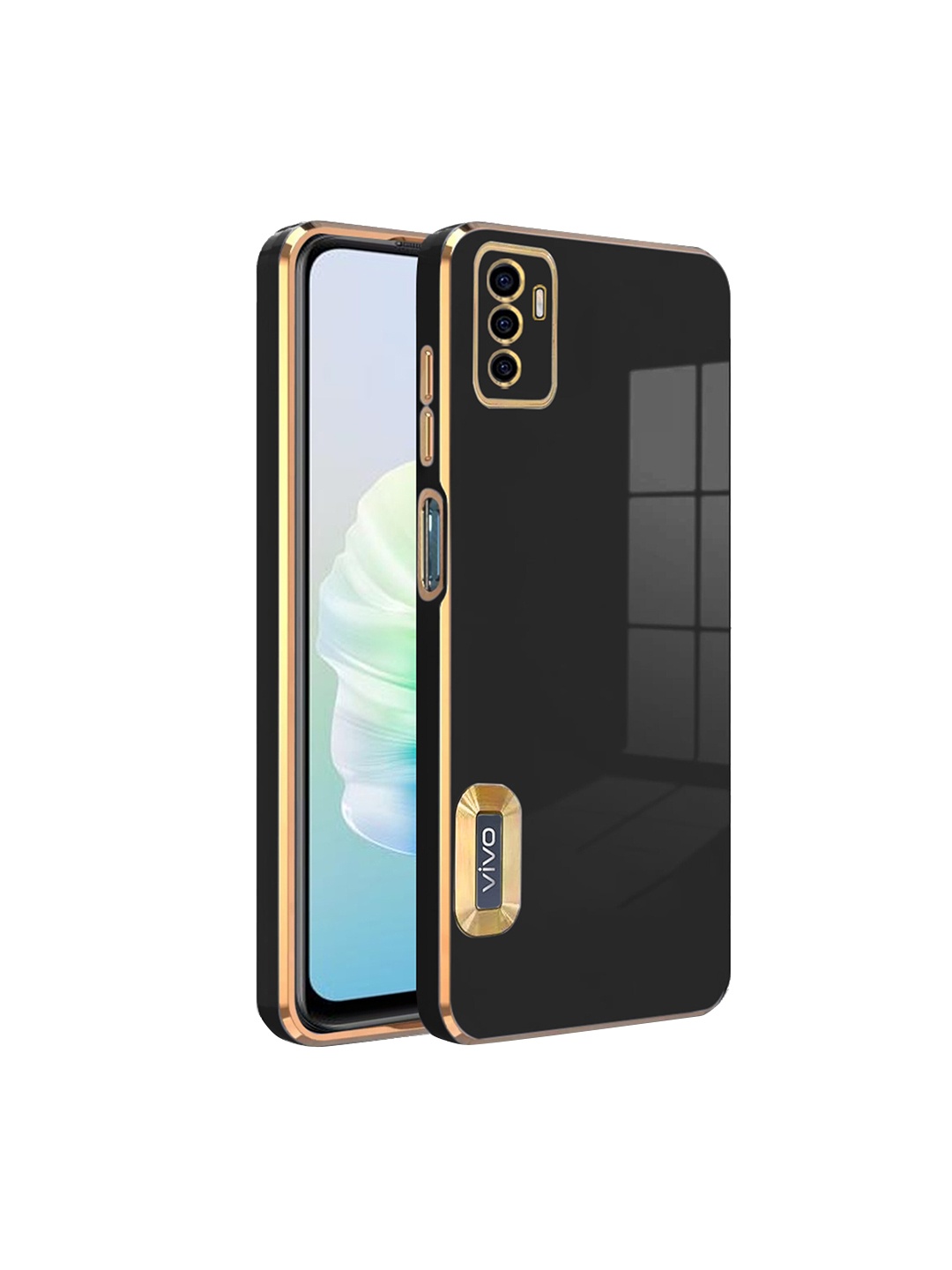 

Karwan Vivo V23E Liquid Silicone Phone Back Case, Black