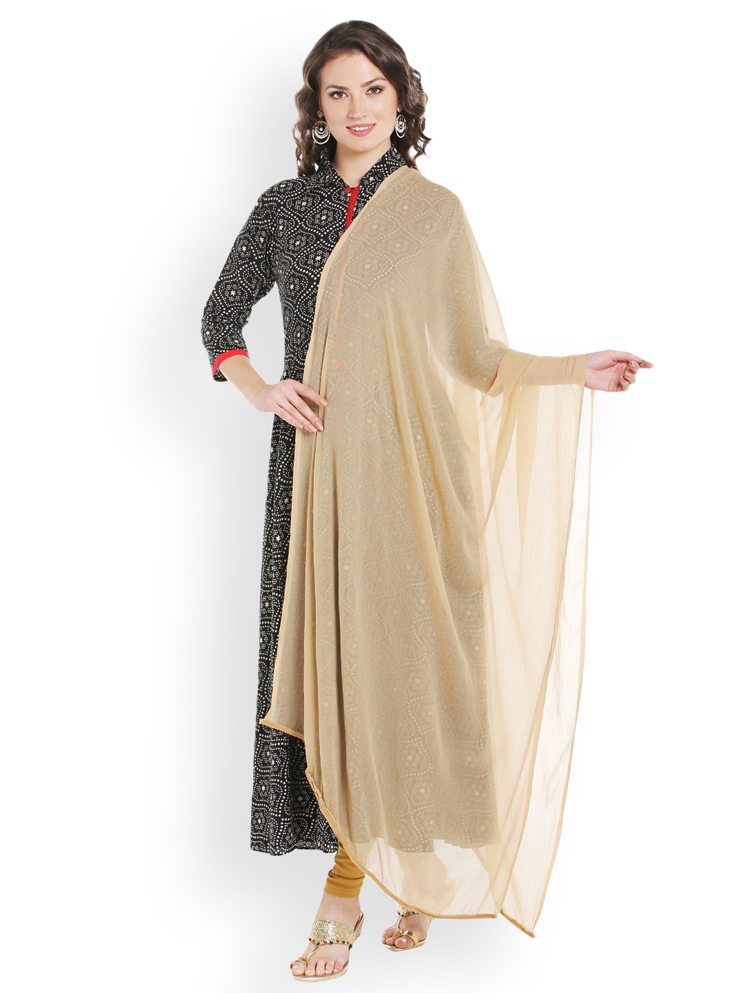 

Dupatta Bazaar Beige Chiffon Dupatta