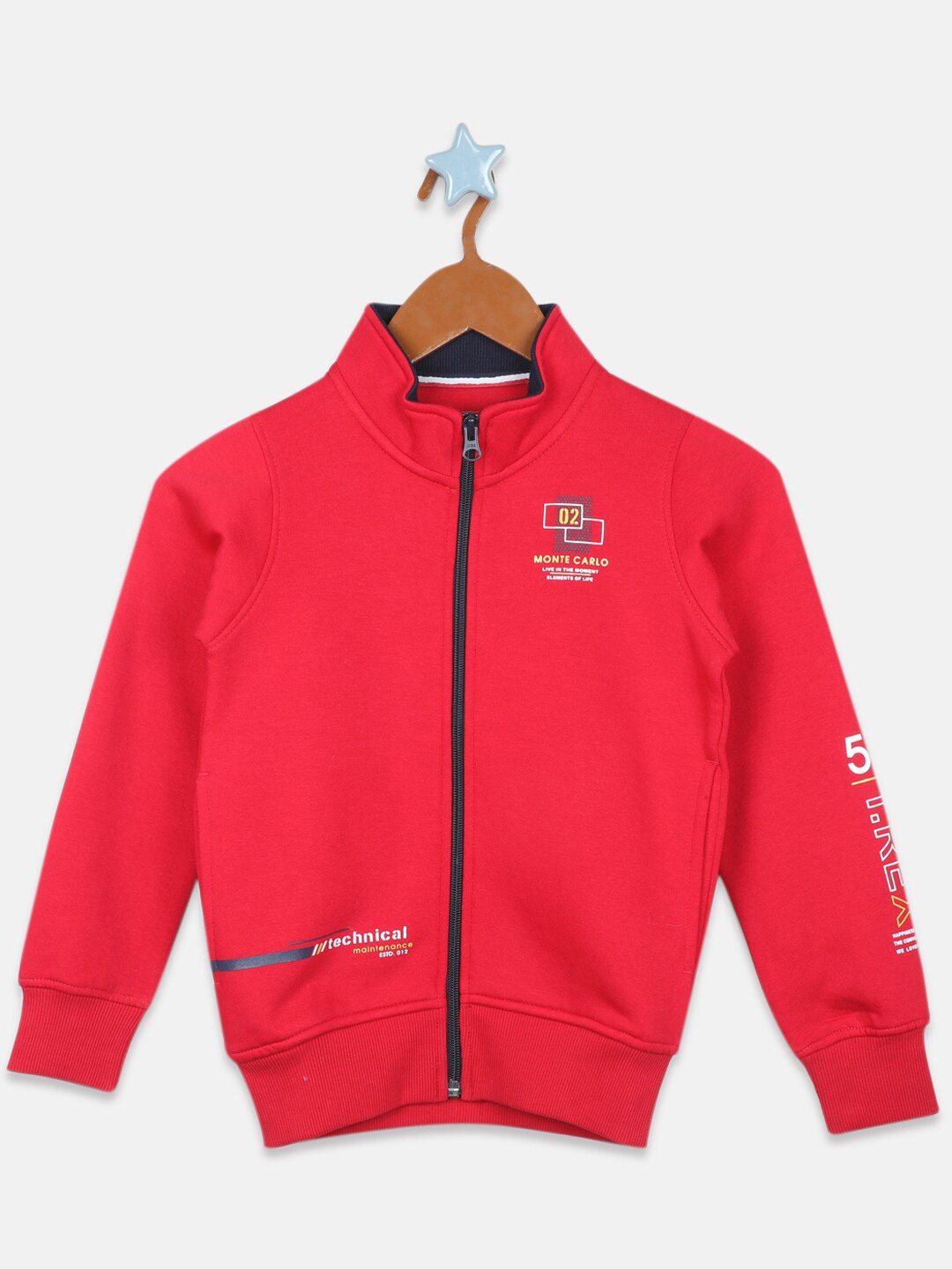 

Monte Carlo Boys Front-Open Sweatshirt, Red