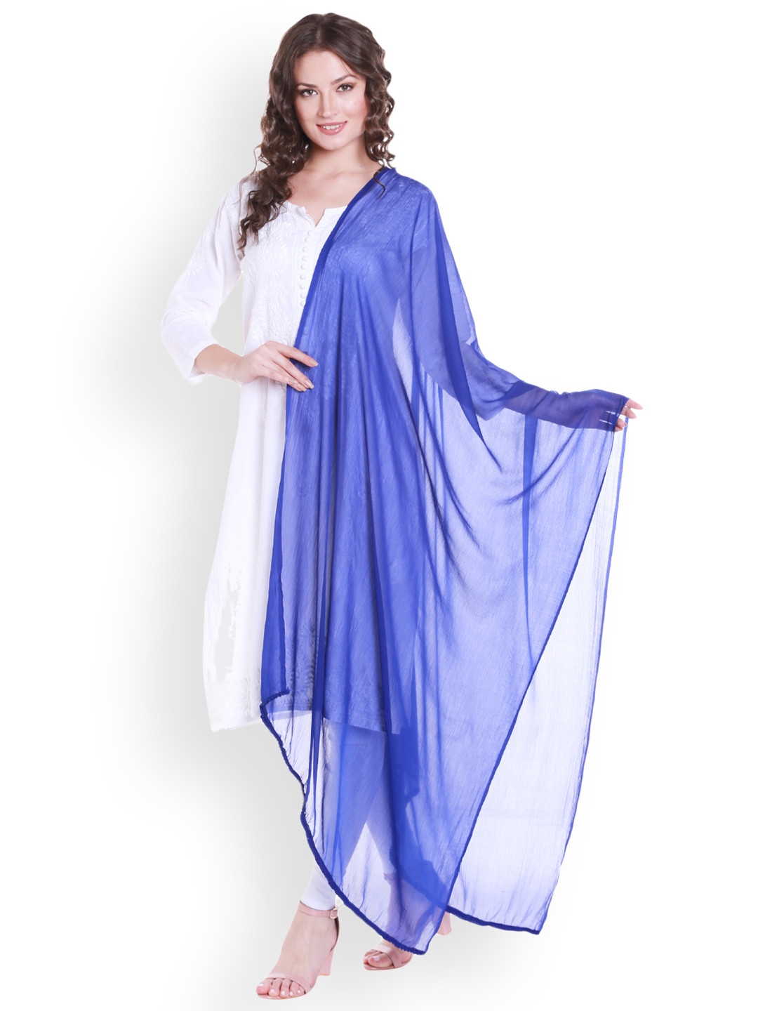 

Dupatta Bazaar Blue Chiffon Dupatta