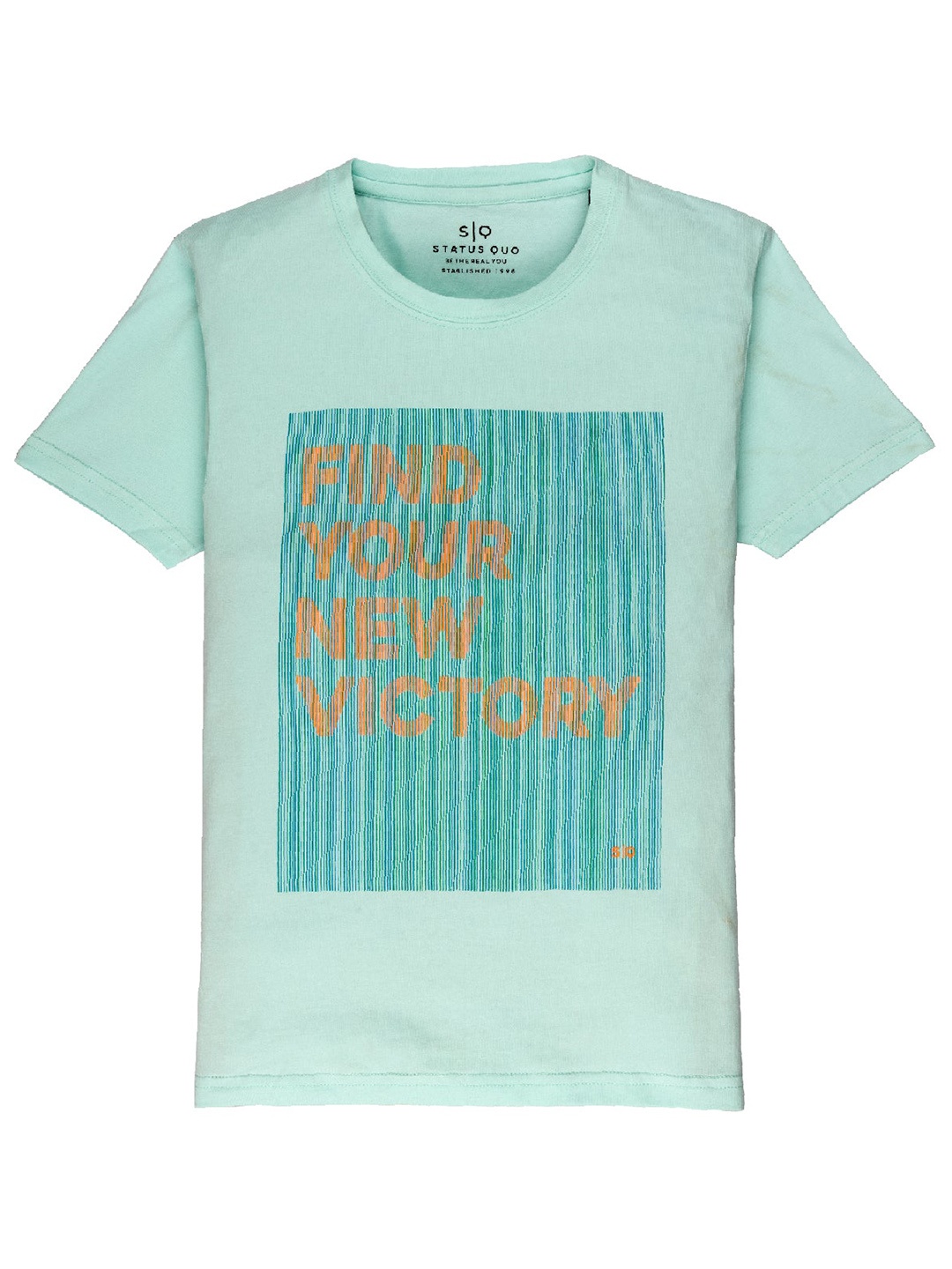 

Status Quo Boys Typography Printed cotton T-shirt, Sea green