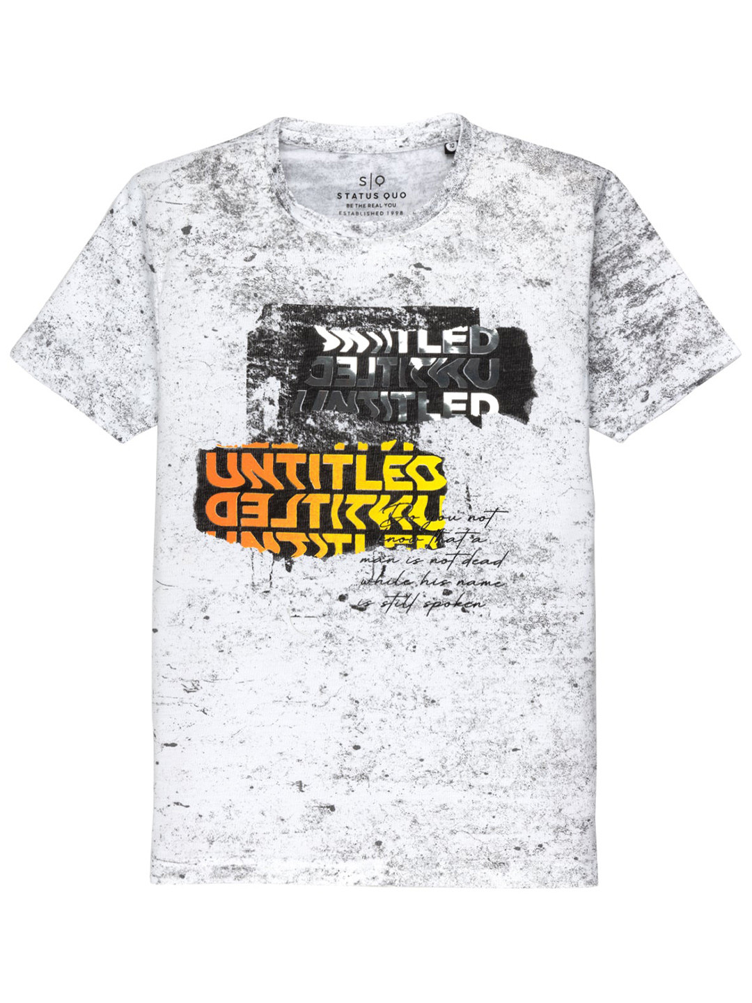 

Status Quo Boys Off White & Black Typography Printed T-shirt