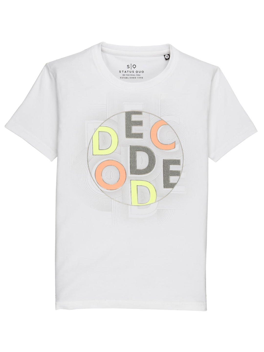 

Status Quo Boys Graphic Printed Round Neck Cotton T-shirt, Off white