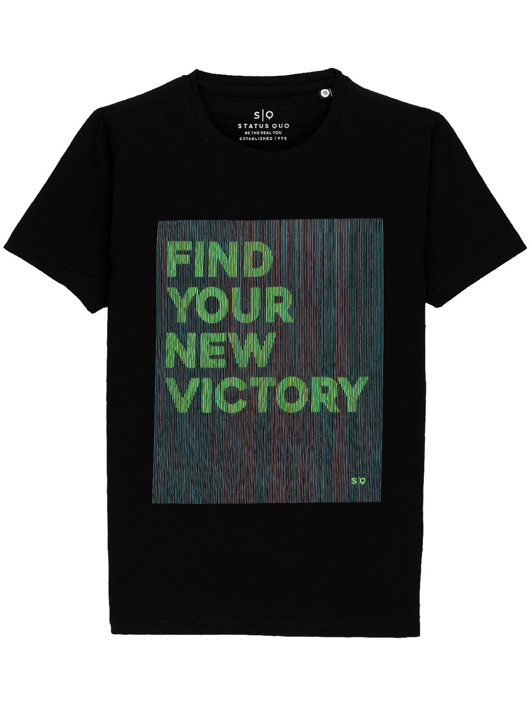 

Status Quo Boys Typography Printed Cotton T-shirt, Black