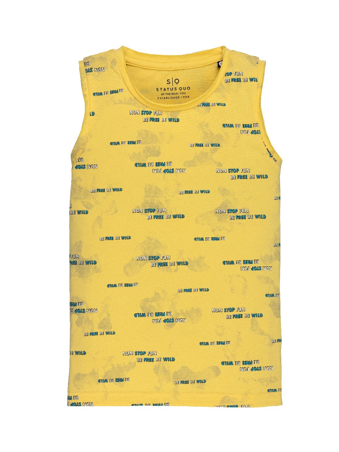 

Status Quo Boys Typography Printed Cotton T-shirt, Yellow