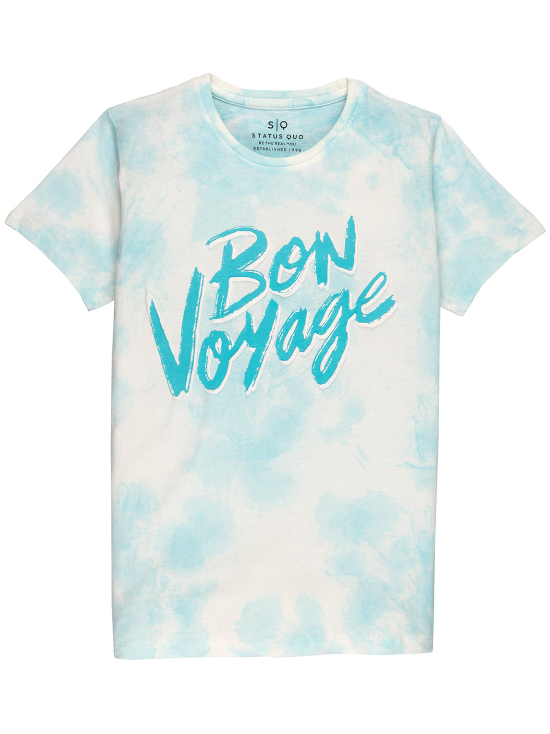 

Status Quo Boys Typography Dyed Cotton T-shirt, Blue
