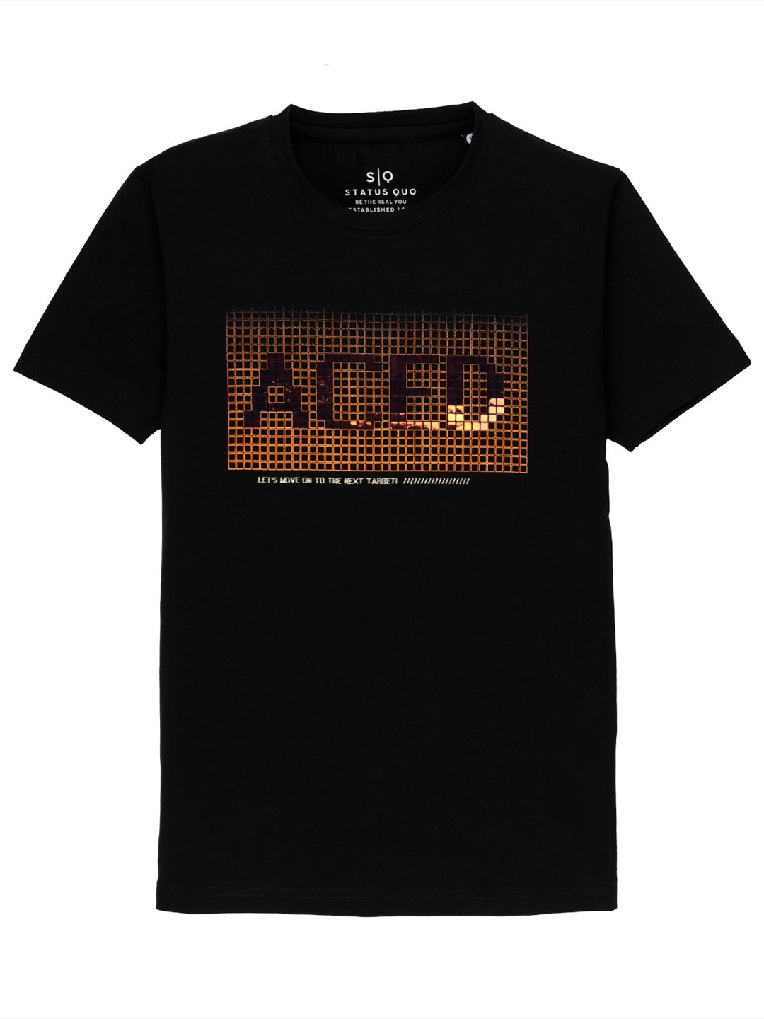 

Status Quo Boys Typography Printed Round Neck Cotton T-shirt, Black