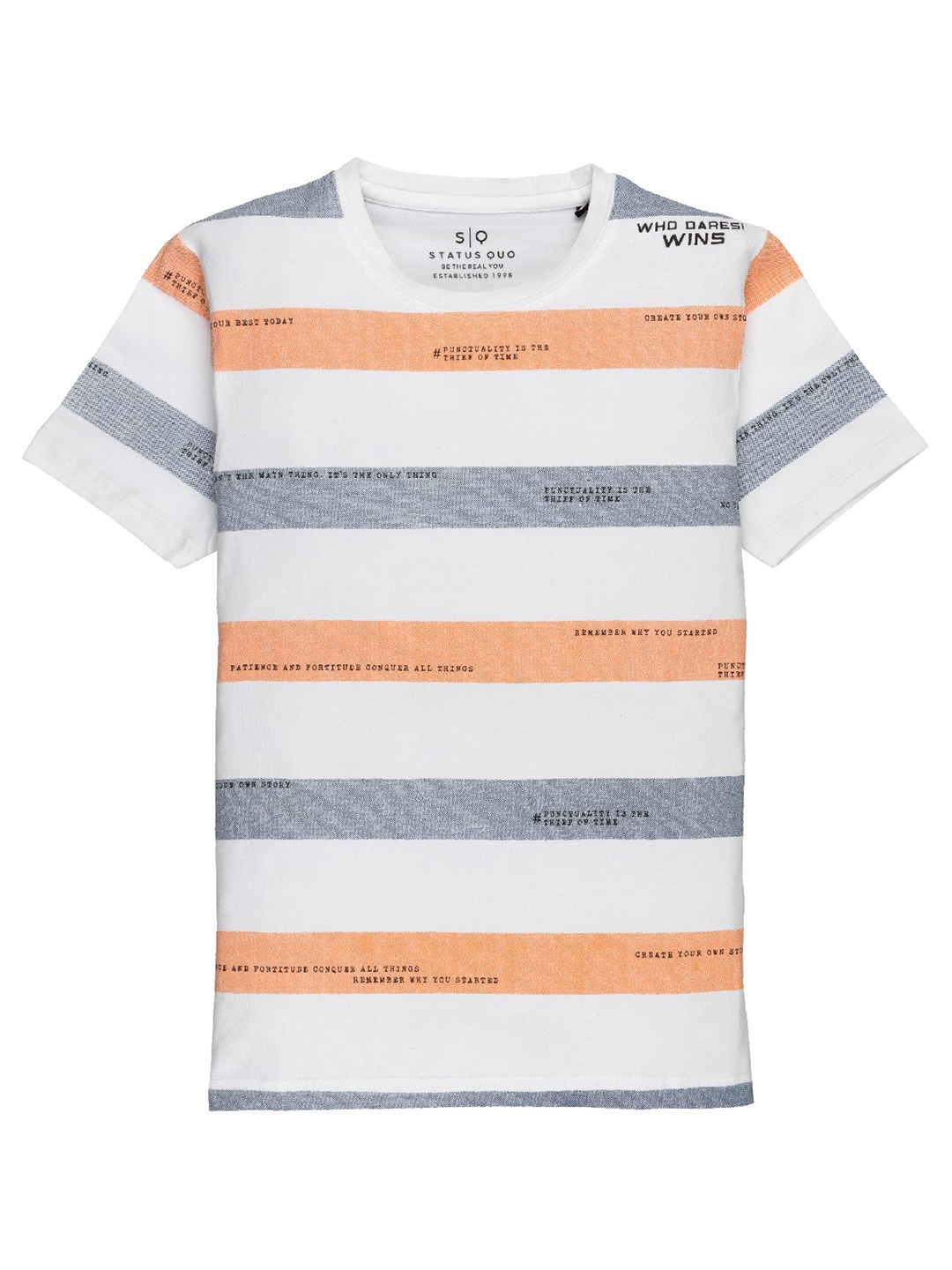 

Status Quo Boys Striped Cotton T-shirt, White