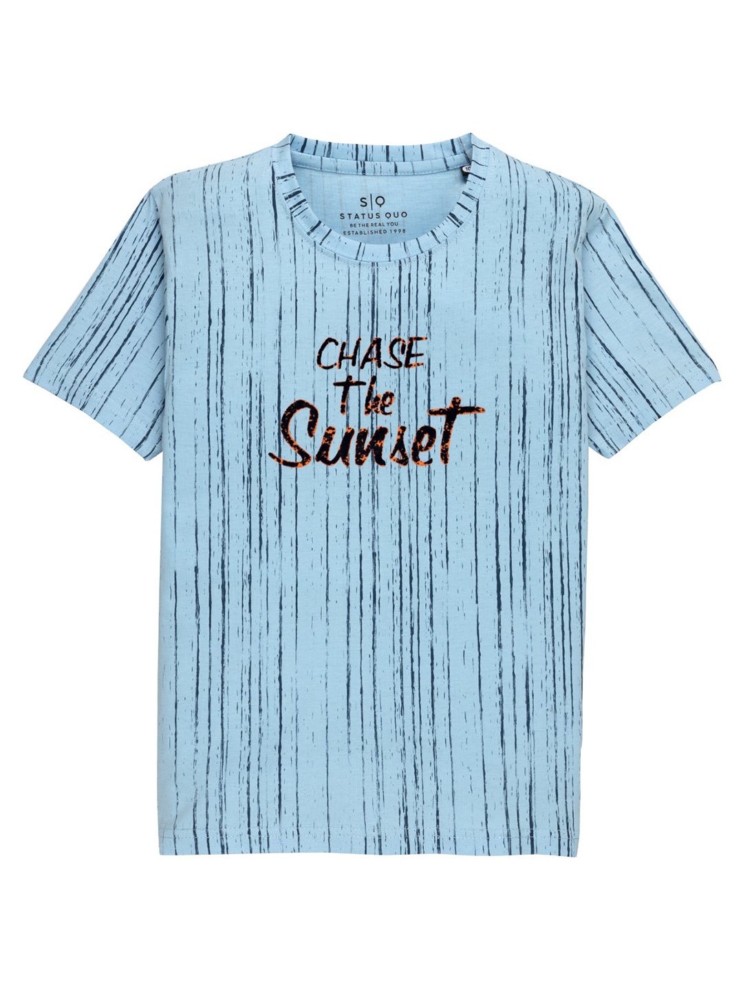 

Status Quo Boys Typography Printed Cotton T-shirt, Blue