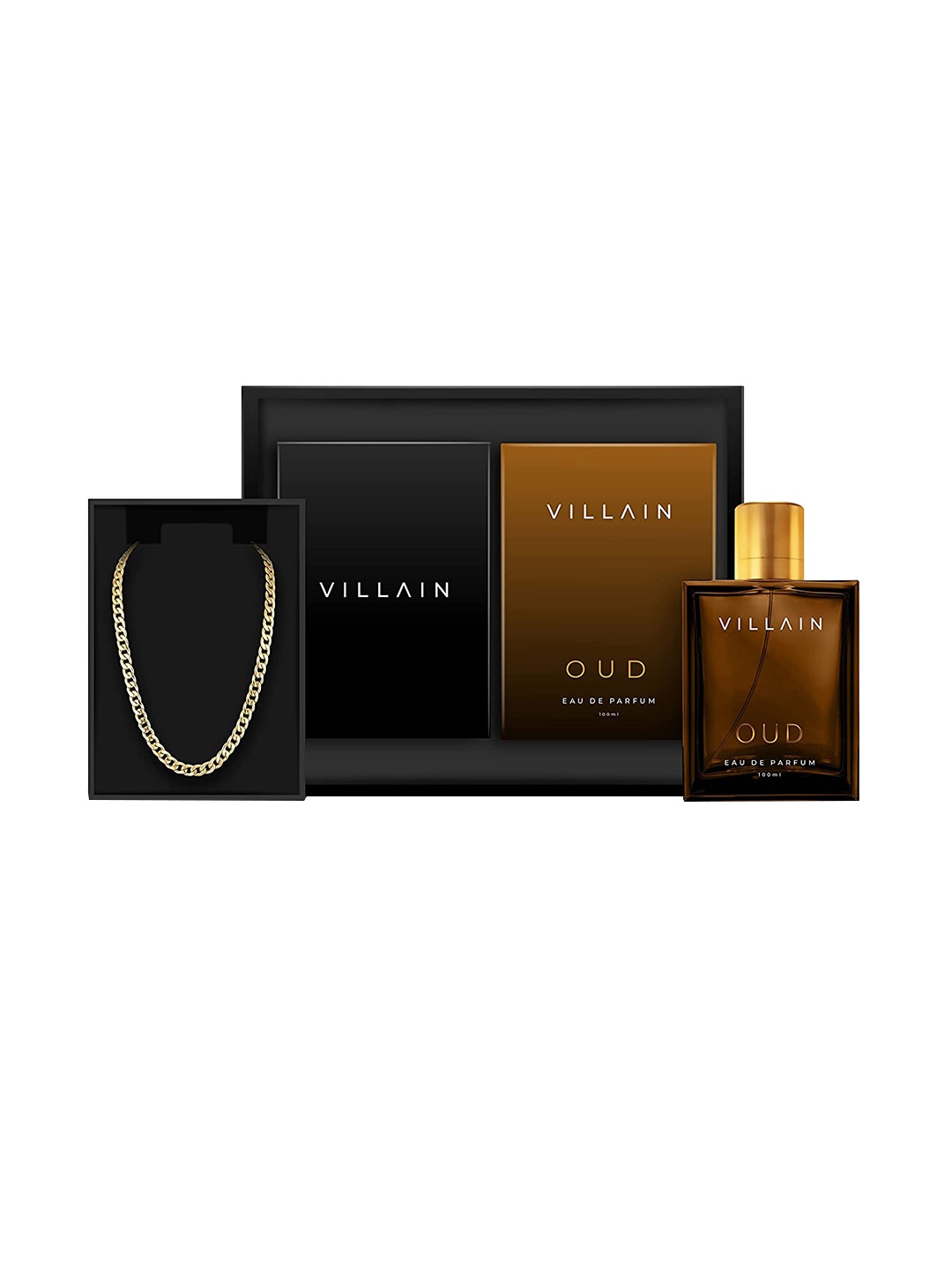 

VILLAIN Men18k Micro Gold Plated Chain & Oud Eau De Parfum Gift Set - 100 ml