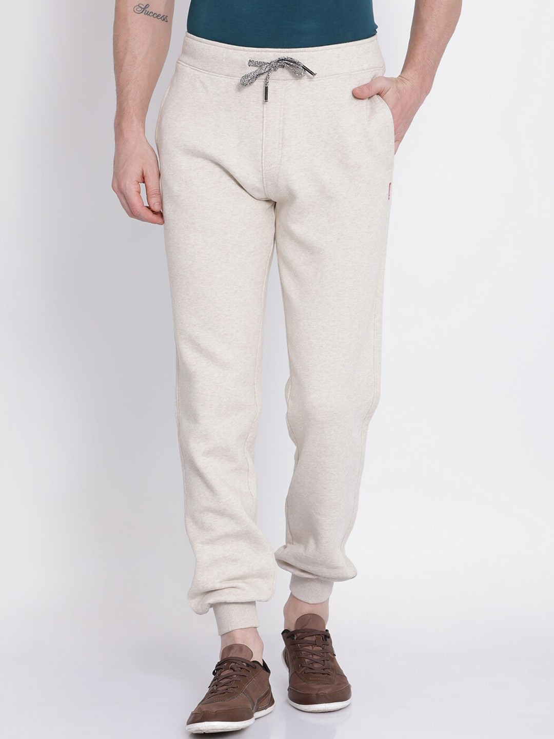 

t-base Men Cotton Joggers, Cream