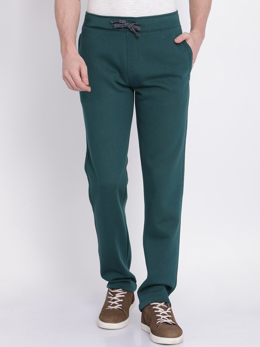 

t-base Men Cotton Mid-Rise Track Pants, Green