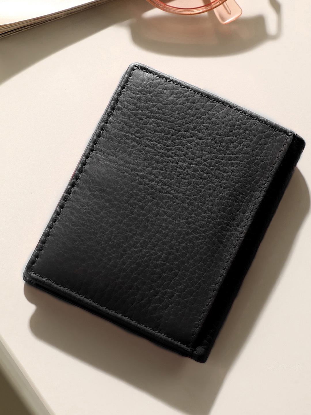 

Sassora Leather Card Holder, Black