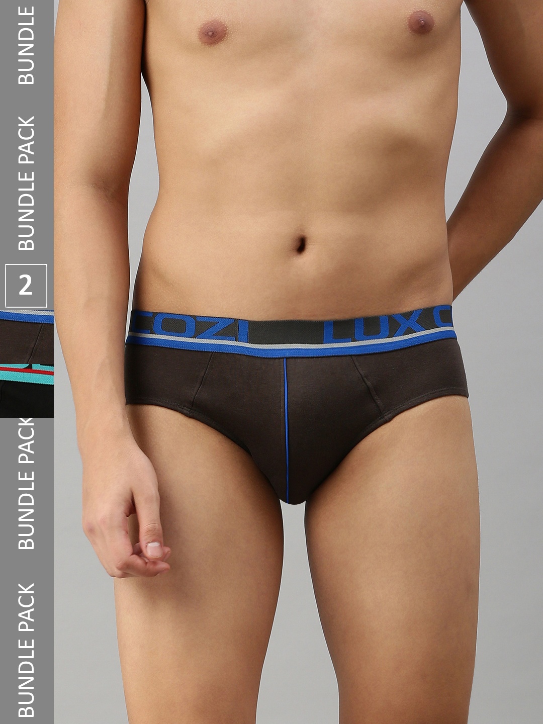 

Lux Cozi Men Pack Of 2 Anti-Odour Mid-Rise Basic Briefs, Black