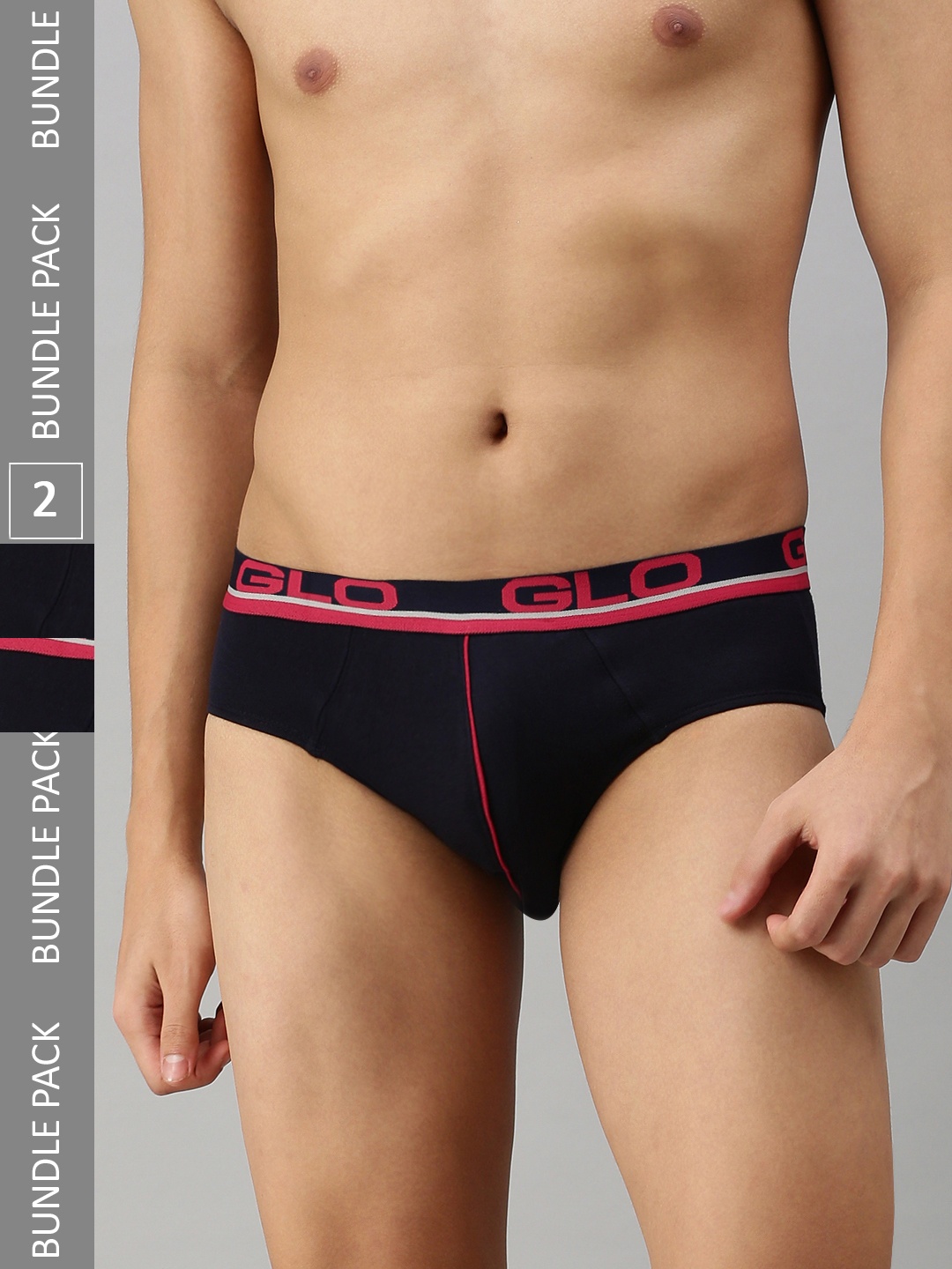 

Lux Cozi Men Pack Of 2 Woven Anti-Odour Briefs, Navy blue