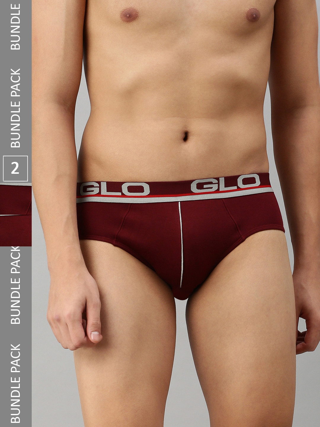 

Lux Cozi Men Pack Of 2 Mid-Rise Basic Briefs, Maroon