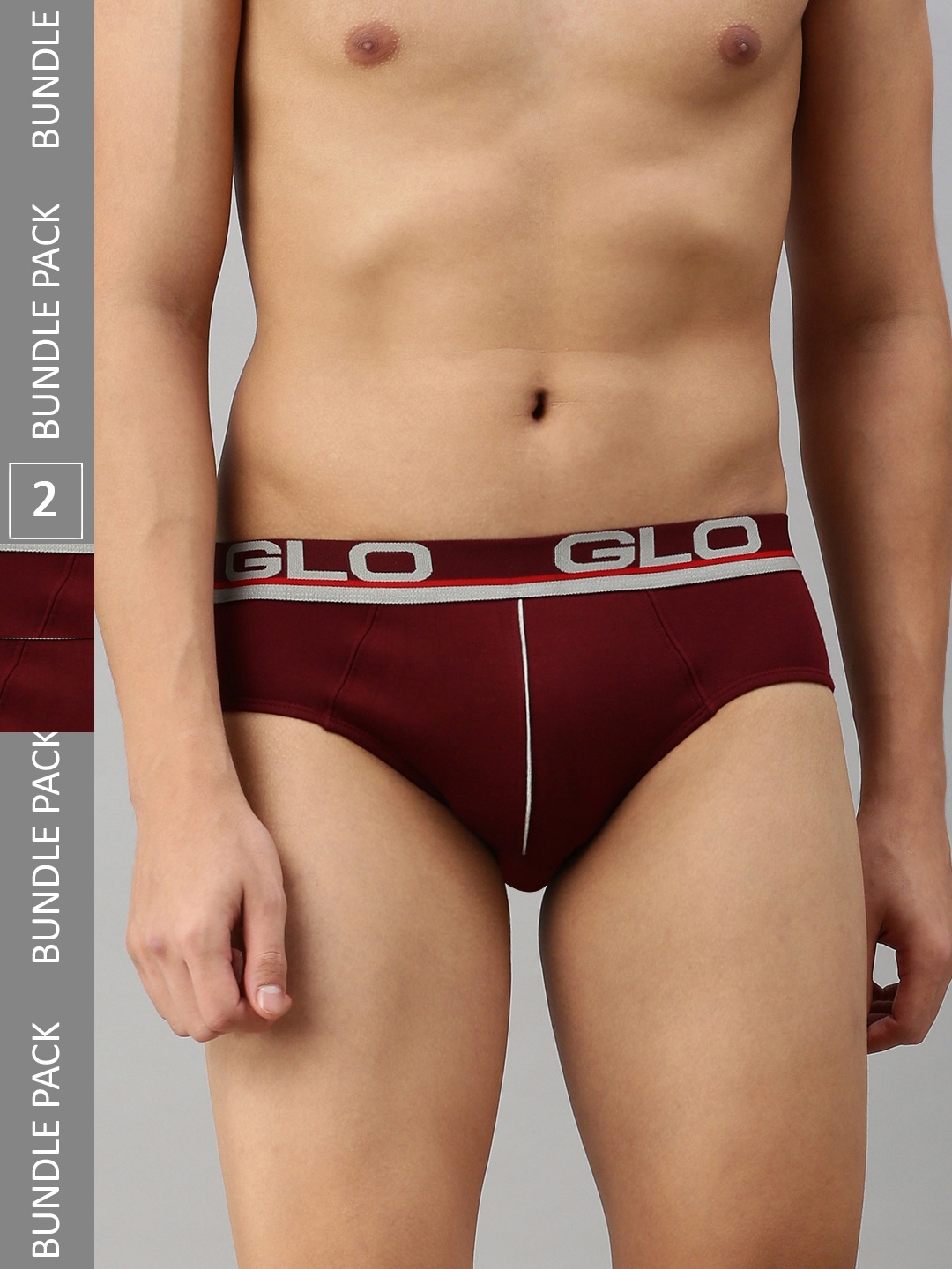 

Lux Cozi Men Pack Of 2 Mid-Rise Basic Briefs, Maroon