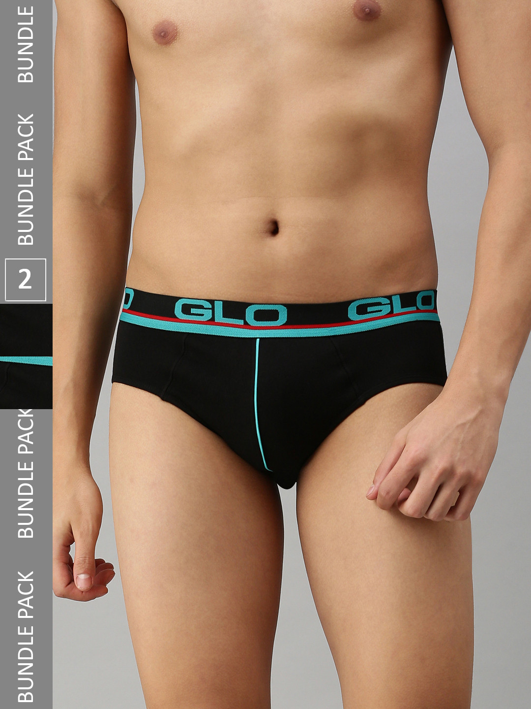 

Lux Cozi Men Pack Of 2 Plus Size Mid-Rise Anti-Odour Basic Briefs COZI_GLO_BRIEF_BLK_2PC, Black