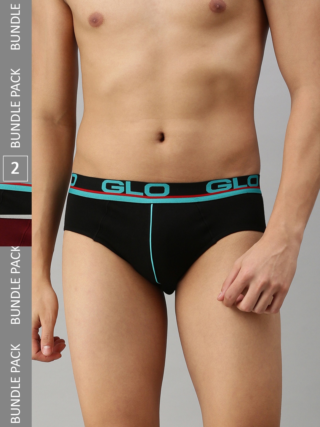 

Lux Cozi Men Pack Of 2 Mid-Rise Anti-Odour Basic Briefs COZI_GLO_BRIEF_BLK-MRN_2PC, Black