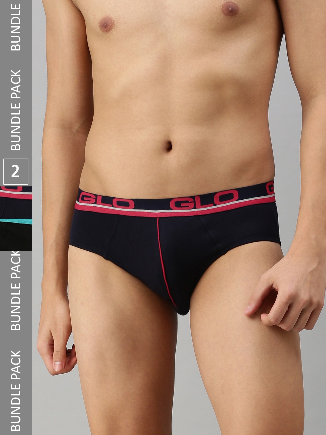 

Lux Cozi Men Pack Of 2 Mid-Rise Anti-Odour Basic Briefs, Black