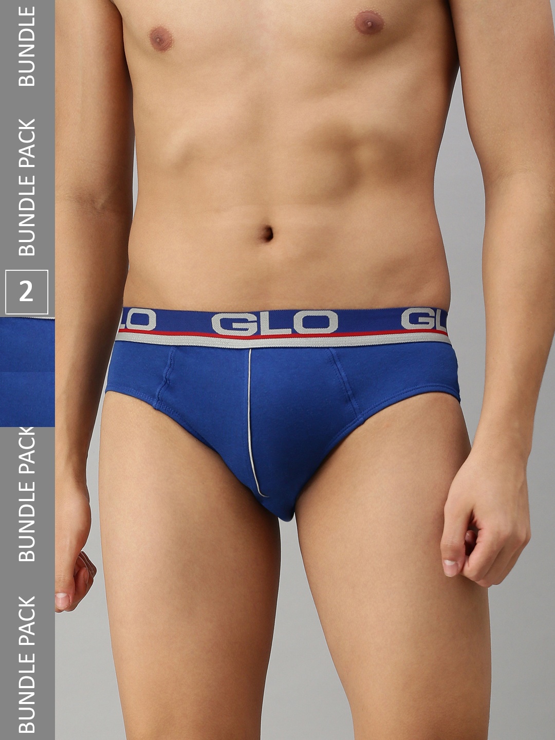 

Lux Cozi Men Pack Of 2 Mid-Rise Anti-Odour Basic Briefs, Blue