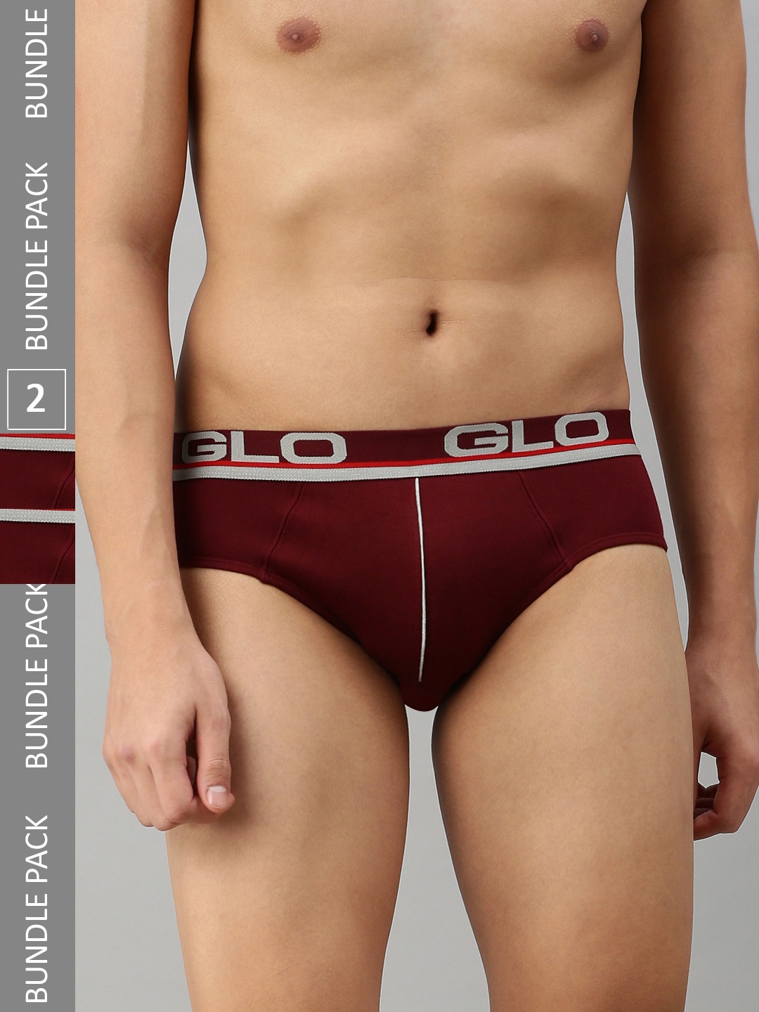 

Lux Cozi Men Pack Of 2 Mid-Rise Anti-Odour Basic Briefs, Maroon