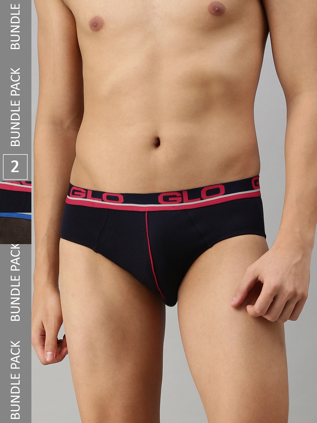 

Lux Cozi Men Pack Of 2 Woven Basic Briefs, Navy blue