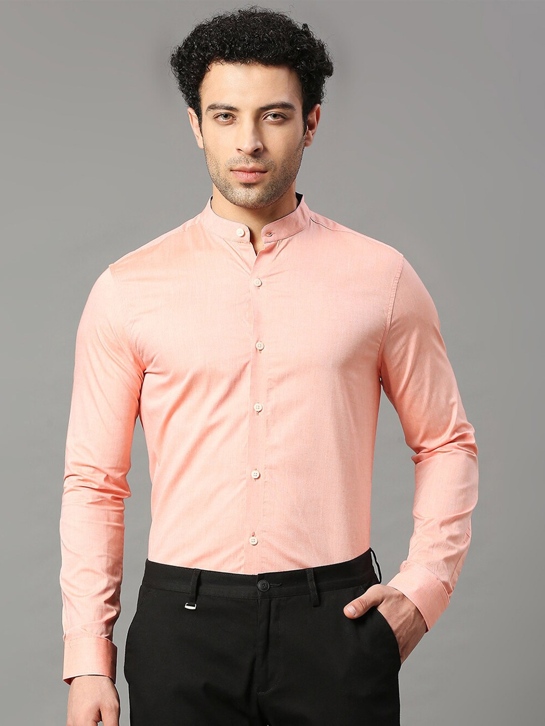 

INVICTUS Slim Fit Formal Cotton Shirt, Orange