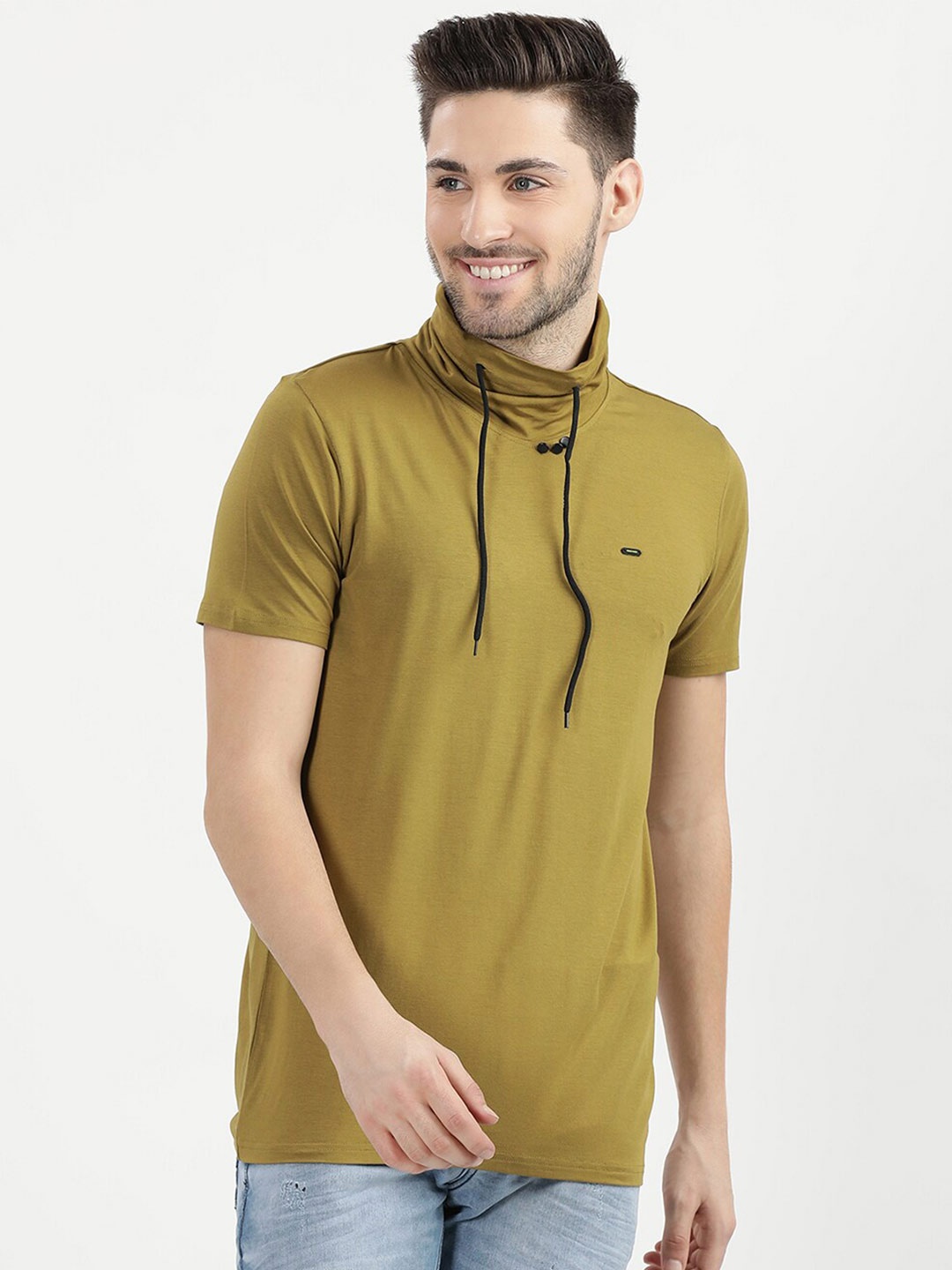

V2 Value & Variety Men Turtle Neck T-shirt, Olive