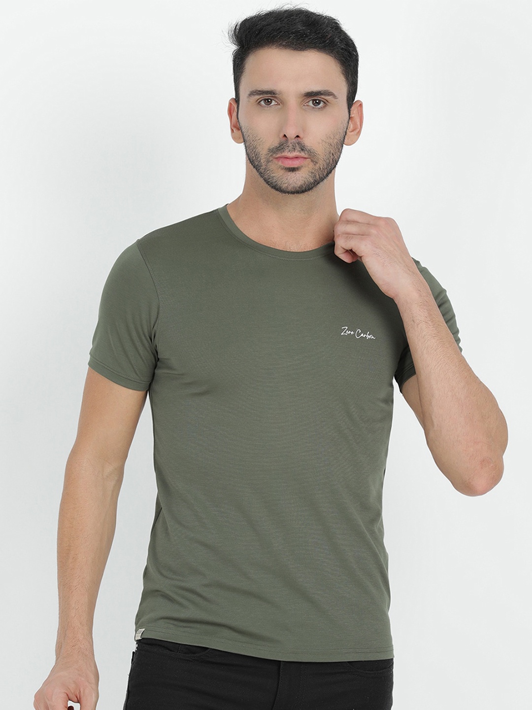 

V2 Value & Variety Men Round Neck T-shirt, Olive
