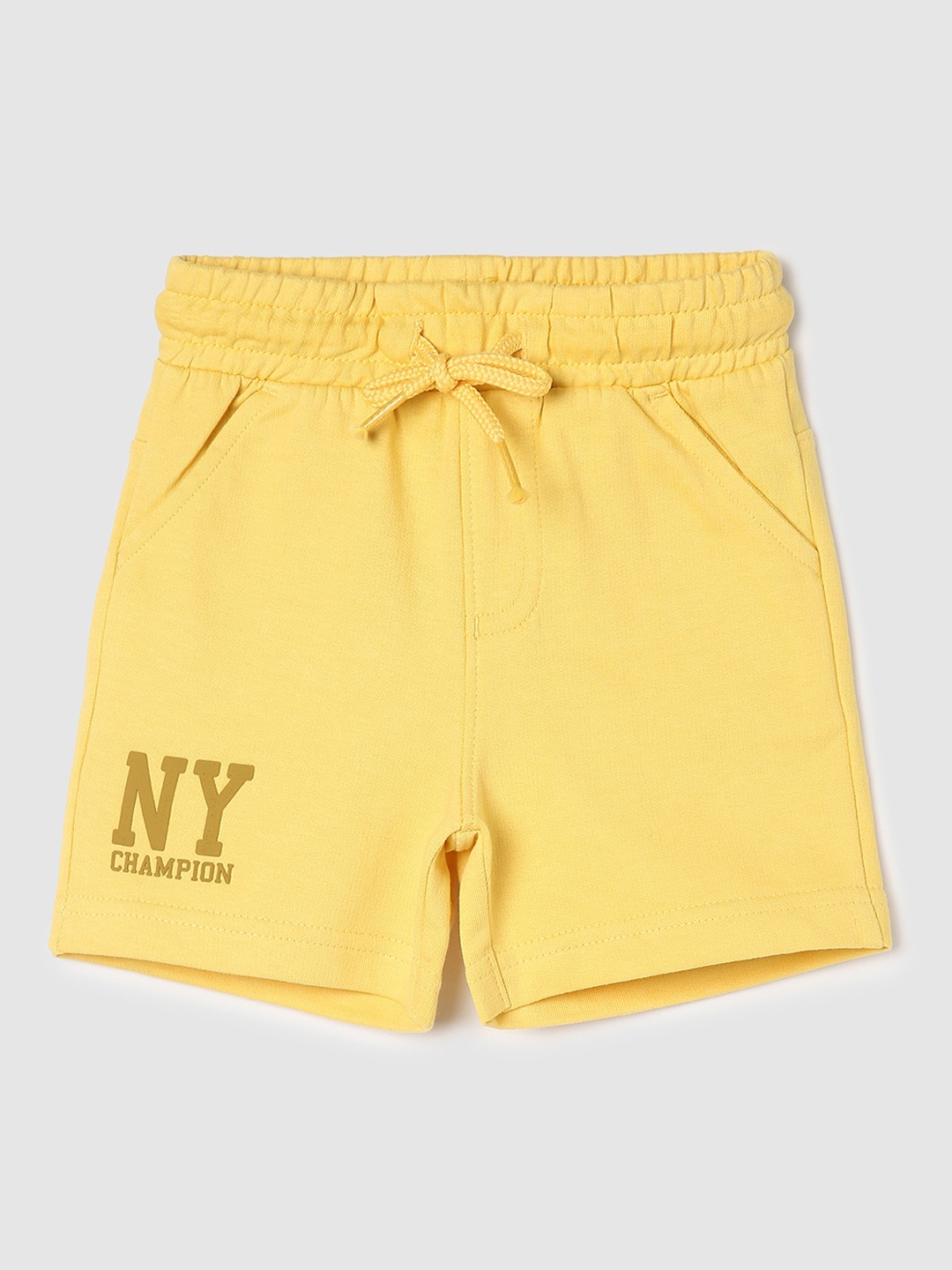 

max Boys Mid Rise Pure Cotton Shorts, Yellow