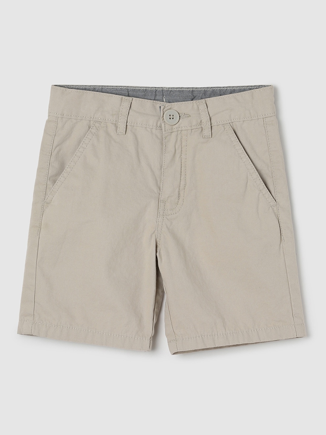 

max Boys Mid Rise Pure Cotton Shorts, Beige