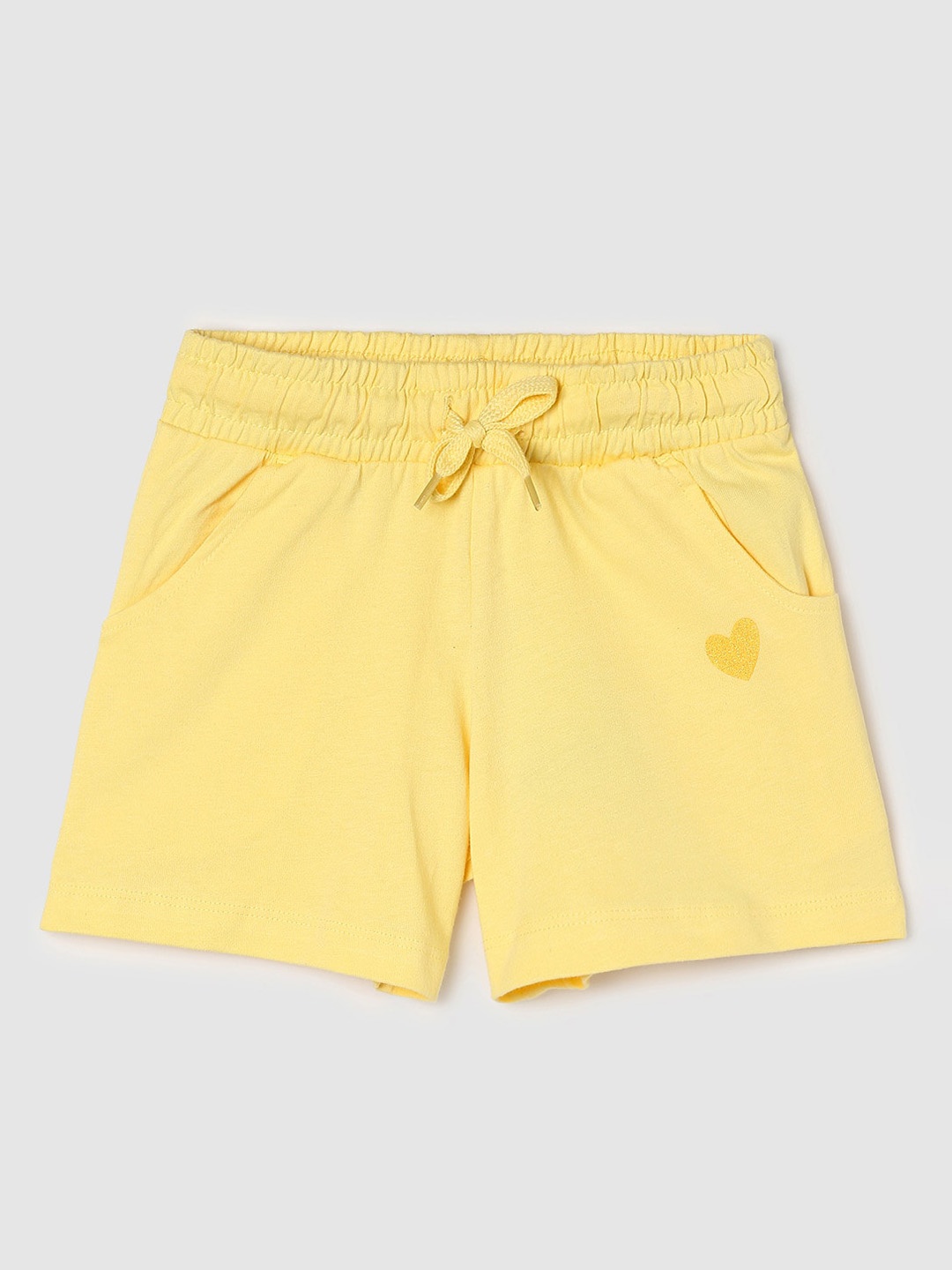 

max Girls Mid Rise Pure Cotton Regular Shorts, Yellow