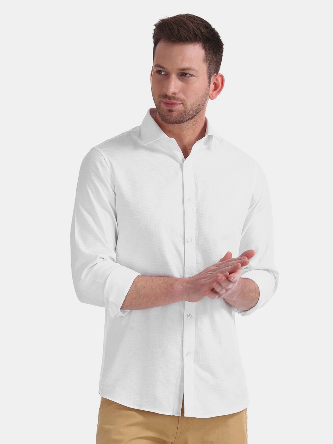 

V-Mart Men Formal Cotton Shirt, White