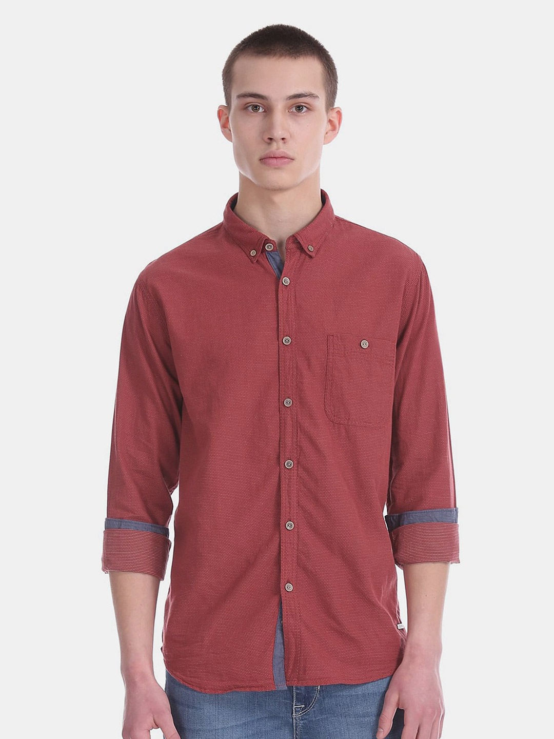 

V-Mart Men Casual Cotton Shirt, Red