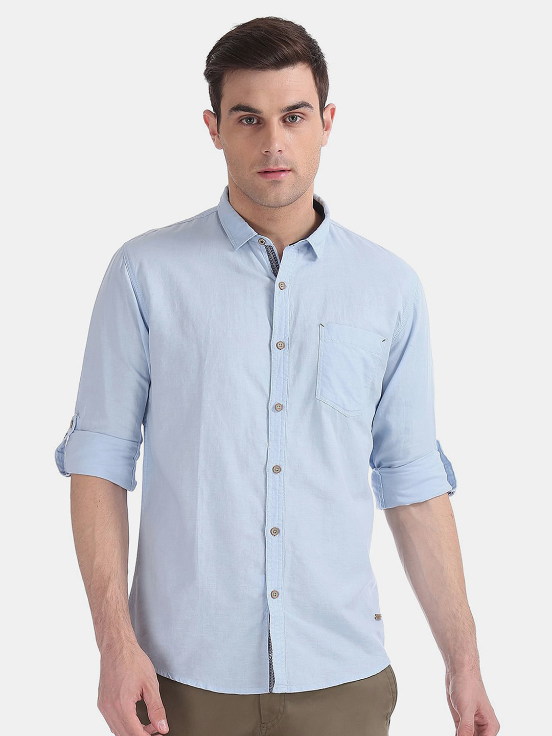

V-Mart Men Casual Cotton Shirt, Blue