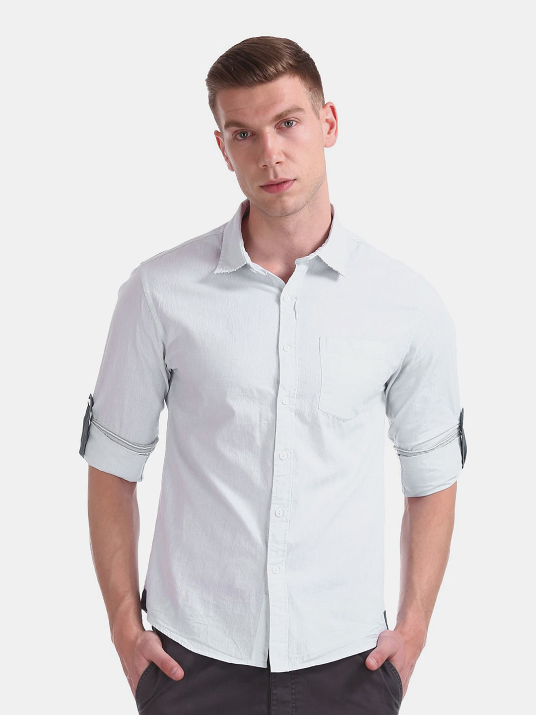 

V-Mart Men Casual Cotton Shirt, Blue